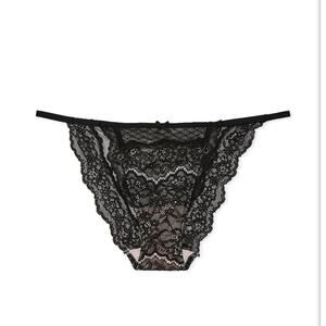 Victorias Secret Lace & Mesh String Bikini Panty Black and Purest Pink